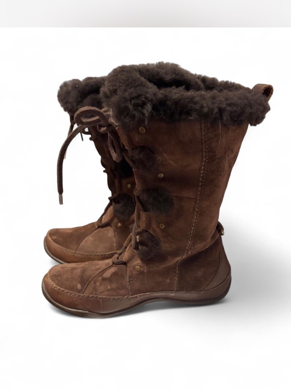 The North Face Brown Suede Shearling-Lined Lace-Up Winter Boots
